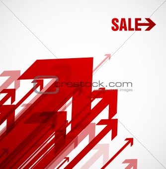 Red vector arrows with sale.