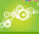 Abstract web page on green background.
