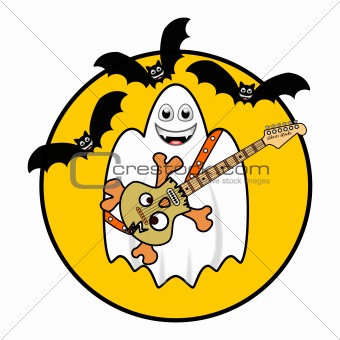 Halloween Ghost Playing Guitar