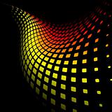 3d abstract dynamic yellow and red background