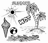 Summer doodle elements