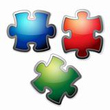 Glossy colorful puzzle set