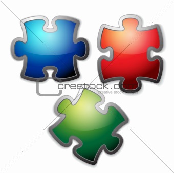Glossy colorful puzzle set
