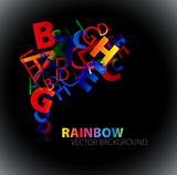 Abstract background with colorful rainbow letters