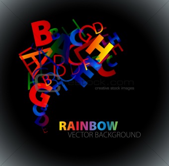 Abstract background with colorful rainbow letters