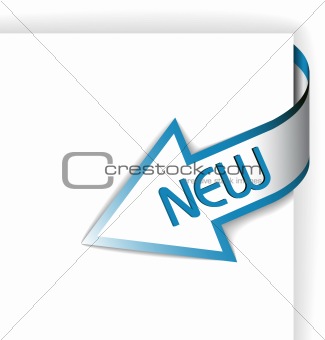 New blue corner ribbon - arrow