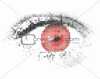 Abstract human - digital - red eye