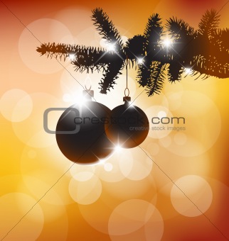 Vector silhouette of a Christmas tree