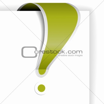 Green exclamation mark with white border