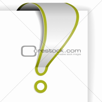 White exclamation mark with green border