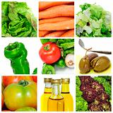 vegetables for a salad collage
