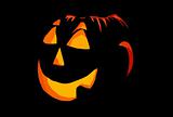 Abstract halloween icon on black, terrible smile