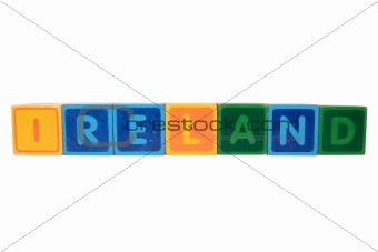 ireland in toy block letters