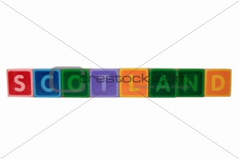 scotland in toy block letters
