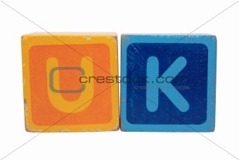 uk in toy letter blocks