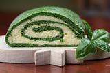 Spinach roll with eggs and cheese