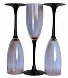 Three matt wineglasses isolated
