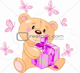 Teddy Bear with pink gift