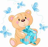 Teddy Bear with blue gift
