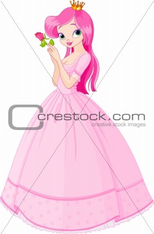 Beautiful princess with rose