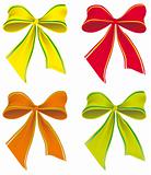 A set of colorful bows