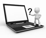 question and laptop