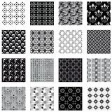 Collection of seamless backgrounds black and white