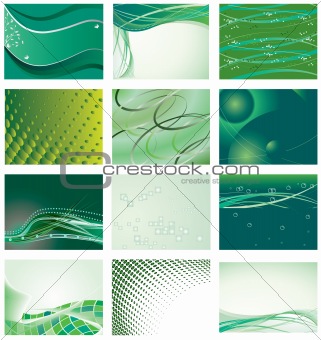 Collection of green background