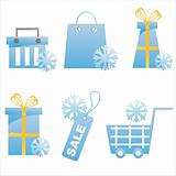 winter shopping icons