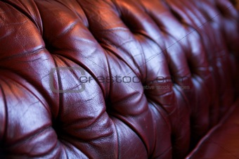 Red leather chesterfield sofa