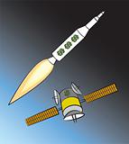 Rocket and Satellite