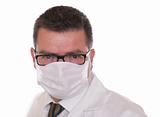 Doctor with glasses and protective mask