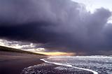 Stormy sunset over North Sea