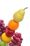 Colorful fresh fruits totem