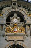 Clock In Antwerp, Belgium Train Station