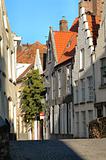 Typical Street In Brugges, Belgium