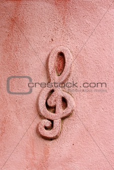 musical symbol on wall