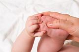 baby foot in hand