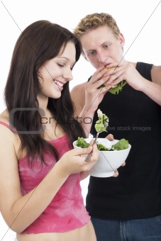 Couple eating