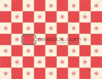 Red Checker+flowers