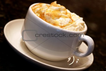 Espresso coffee with whipped cream