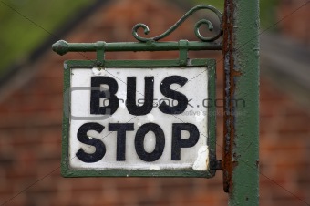 old bus stop sign