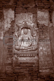 Buddha Carvings on Wall