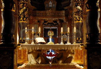an altar in a maltese catholic church