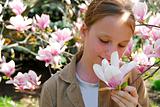 Girl with magnolia