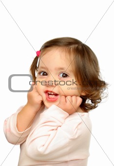 Little girl smiling at camera