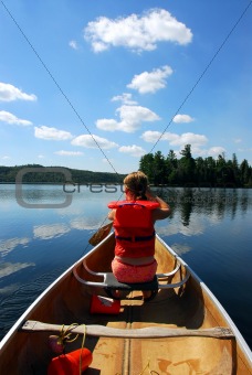Child in canoe