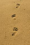 Steps on the sand beach
