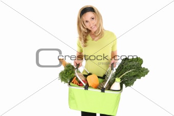 Shopping bag full of groceries