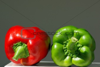 Green and red pepper